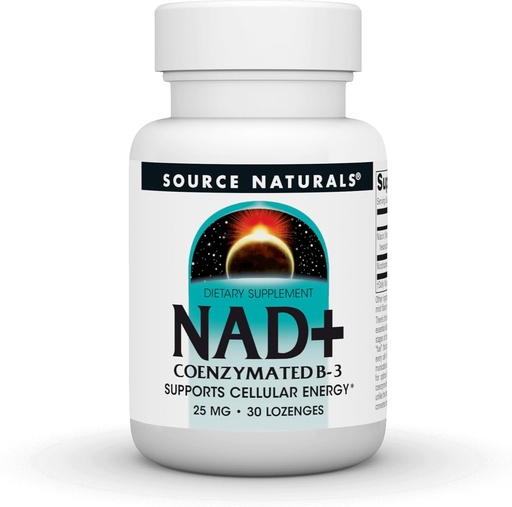 [BRSWIYQPO4PBQDAV] Source Naturals NAD+, Coenzymated B-3, Supports Cellular Energy*, 25 mg - 30 Lozenges
