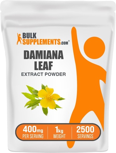 [BRSWY2TYDJ6QAFDK] BulkSupplements.com Damiana Extract Powder - συμπλήρωμα Damiana, συμπλήρωμα βοτάνων - Vegan & Gluten Free, 400mg ανά Σερβίρισμα, 1kg (2,2 lbs) (πακέτο των 1)