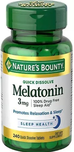 [BRSWIF35BYBB4E32] Bounty Melatonin 3 mg Tabletas 120 Tabletas (Pack of 2)