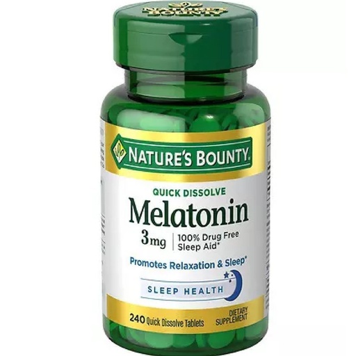 [BRSWIF35BYBB4E32] Nature's Bounty Melatonin 3 mg Tablets 120 Tablets (Pack of 2)