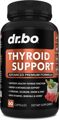 [BRSROYY2OV5RQE36] Thyroid Support for Women & Men Supplement - Natural Metabolism, Mood & Energy Enhancer with L-Tyrosine Selenium Iodine Zinc Bladderwrack Kelp & Ashwagandha Thyroid Supplement Complex Vitamin 60 Pills