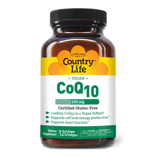 [BRSWIYAACMOGCFY7] Country Life Simply CoQ10, Supports Heart Function, 100mg, 120 Softgels, Certified Gluten Free, Certified Vegan…