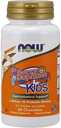 [BRSWIAICCUFQE3TA] Now Foods Berry Dophilus Chewable, 60 Count