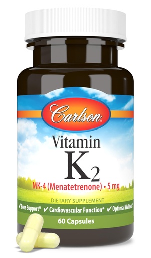 [BRSWIYYFAV5G2DY5] Carlson - Vitamin K2, MK-4 (Menatetrenone), Vitamin K Supplement, Bone & Heart Health, K2 Vitamin, Soy-free, 60 capsules