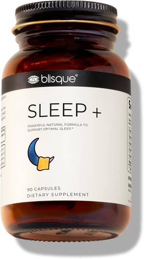 [BRSROYY6OYPWKALD] Blisque – Natural Sleep Aid Supplement for Sleep Support | Doctor-Approved | with Melatonin, Valerian Root, and Passion Flower | 90 Capsules | Vegan