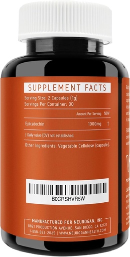 [BRSROAA2BMPQM3D2] Potent Epicatechin Capsules 500mg Each,1000mg/serving - Advanced Support for Nitric Oxide, Muscle Health & Endurance - for Athletes Seeking Performance Edge - 30,000 Total, 60ct.Made in USA