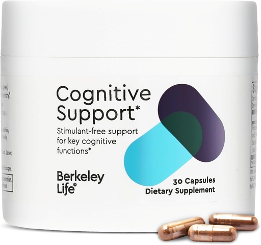 [BRSROHANCQMA4EIU] Berkeley Life Cognitive Support Supplement for Memory & Focus - Aivojen terveys täydentää Tukee muistin menetystä, mielen selvyyttä, kyvyttömyys Multitask & menetys nopeus - aikuisille - 30 kapselia