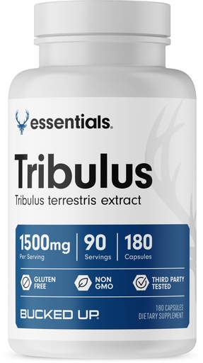 [BRSW2CYCBENGEFLO] Bucked Up Tribulus 1500mg Per Serving, Essentials (90 Servings, 180 Capsules)