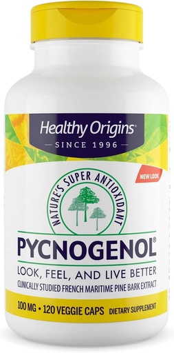 [BRSWIEL2CMBA2GTI] Healthy Origins Pycnogenol 100 mg (Nature' Super Antioxidant, Non-GMO, Gluten Free, Cardiovascular Support), 120 Veggie Caps