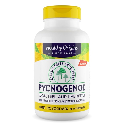 [BRSWIEL2CMBA2GTI] Healthy Origins Pycnogenol 100 mg, 120 Veggie Capsules - 100% Clinically Studied French Maritime Pine Bark Extract - Supports Healthy Heart, Joint Health & Skin Elasticity - 4 Month Supply