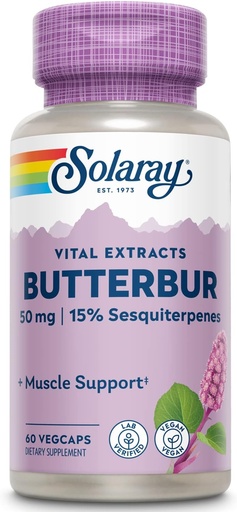 [BRSWIYTQAYDR6FL6] SOLARAY Butterbur Root Extract 50mg | Support for Healthy Vascular Smooth Muscle, Blood Flow, Respiratory Function & Urinary System Health | 60ct