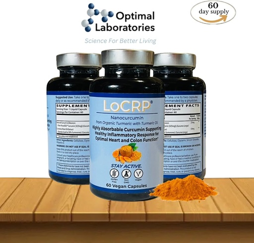 [BRSROHAHBUBRGD35] LoCRP Nano-Absorb Curcumin & Turmeric Oil Capsules - Vegan, Heart & Colon Support, 60-Day Supply