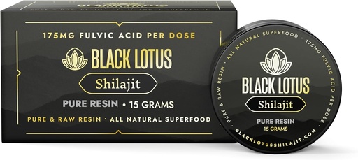 [BRSWY2Y6BMMAOH33] Black Lotus Pure Shilajit Resin, Supplement for Energy, Immune Support & Focus, 85 Ionic Trace Minerals Complex, Natural Fulvic Acid, Humic Acid, Lab Verified, Lab Verified - 15g