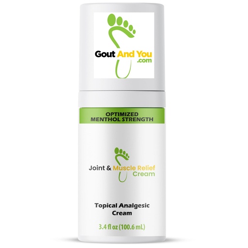 [BRSRO2Y7CR6QE3YU] Gout and You Extra Strength Optimized Menthol Joint Discomfort Relief Cream for Joint Flare-Ups, Tendon, Muscle Ache - Fast Acting Joint Discomfort Relieving Rub with 19 Ingredients