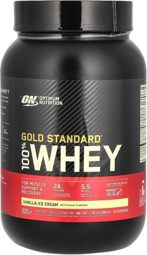 [BRSWKZQCBINRCADA] Optimum Nutrition Gold Standard Whey Vanilla Ice Cream - 2.07 lbs