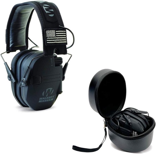 [BRSWGHYFBN6AICL3] Walker's Razor Slim Electronic Shooting Hearing Protection Muff (Sound Amplification and Suppression) with Protective Case