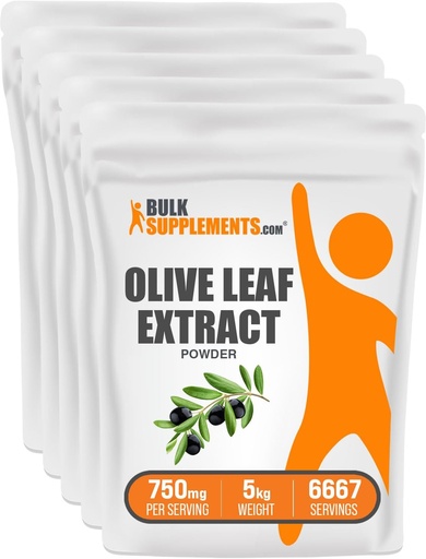 [BRSWKHTZBIGQAE3I] BulkSupplements.com Olive Extract אבקת - Herbal Supplement, Antioxidant Source, Olive Leafאבק - Gluten Free, 750 מ"ג עבור שירות, 1kg (Pack of 5)
