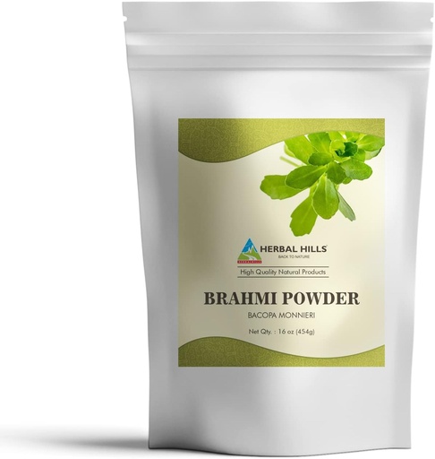 [BRSRMFANCEBWA33K] HERBAL HILLS Brahmi proszek Bacopa Monnieri Pielęgnacja włosów 1 funt 124; 16 uncji opakowania po 1 (16 uncji opakowania po 1)
