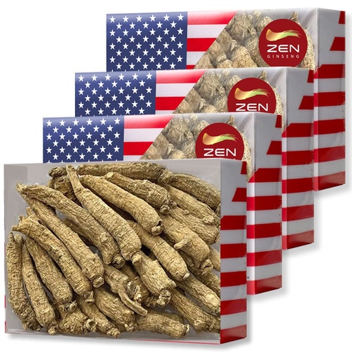 [BRSW2GAEAR5BQEQU] 4 Boxes of Hand Selected American Ginseng Root-Small Tail (4oz/Box) 西洋参/花旗参 Panax Ginseng. Boosts Body Immunity, Energy & Stamina for Man & Women (16 Oz. (Pack of 4))