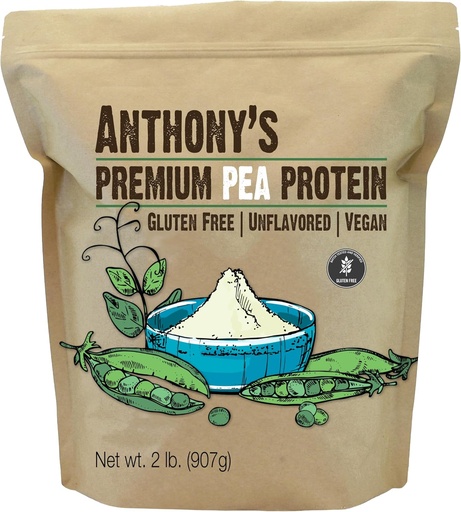 [BRSWKEIGAINQMH3I] Anthony's Premium Pea Protein, 2 lb, 植物ベース, グルテンフリー, 不燃, 完全菜食主義者の, Ketoフレンドリー, Peas製