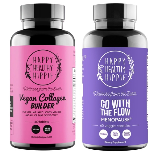 [BRSRAGIZDIPRAFIY] Happy Healthy Hippie Go with The Flow Menopause Support & Vegan Collagen Builder Collagen Pills