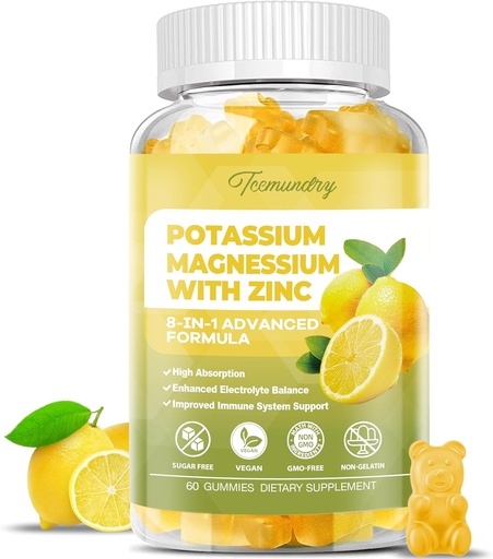 [BRSROCANOUPWM3DK] Potassium Supplement Gummies for Adults: Potassium Citrate 99 mg - Potassium Magnesium Supplement for Muscle, Electrolyte, Energy