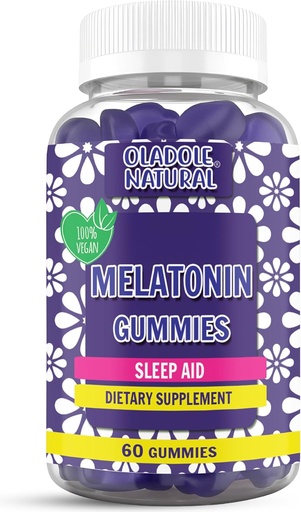 [BRSROHQNBB7R4D3X] Oladole Natural Sleep Complex 86mg Extra Strength Melatonin, L-Theanine, Passiflora, 5-HTP, Ghana Seed Extracts | Sleep Support Promotes Relaxation & Fall Asleep Faster - 60 Gummies, Grape Flavor