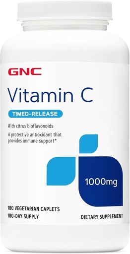 [BRSWIYQ4OQNQAFDY] GNC Vitamina C 1000 con Bioflavonoides y Rose Hips Timed Release 180 Tablets