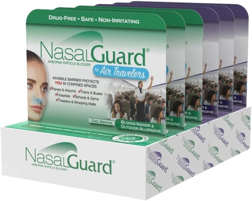 [BRSROALYBAFQ4A36] Airborne Particle Blocker Nasal Gel for Air Travelers - Drug-Free, Non-irritating, Non-drowsy, Airplane Travel Approved - Over 150 Applications Per Tube (Mixed, 3g, Pack of 6)