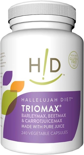 [BRSWIGYHOQMQM2T2] Hallelujah Diet TrioMax - витаминно-антиоксидантная добавка широкого спектра действия, пищевая добавка, без глютена, веганская 30-дневная поставка, 240 капсул