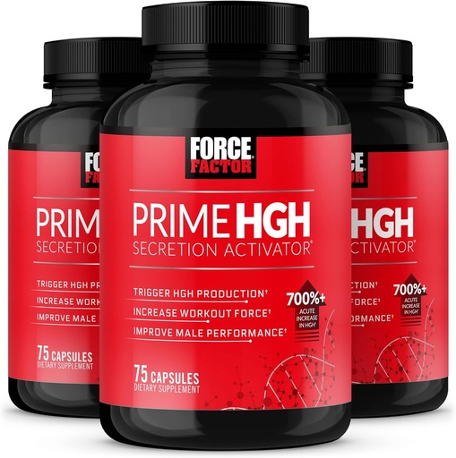 [BRSW2AYFBZ7GOCD2] FORCE FACTOR Prime гормону РОСТУ, 3-Pack, HGH добавки для чоловіків з клінічно жеребець AlphaSize, щоб допомогти Trigger гормону РОСТУ Виробництво, збільшити тренування Force, & підвищення продуктивності, 225 Count