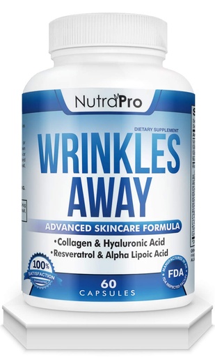 [BRSWYYI3AEJWM2Y6] NutraPro Anti Wrinkle and Ageless Skin Vitamins - Dermal Repair Complex for Skin Repair with Collagen & Resveratrol, Alpha - Lipoic Acid & Hyaluronic Acid. Supplement for Dermal Renew and Anti-Aging.