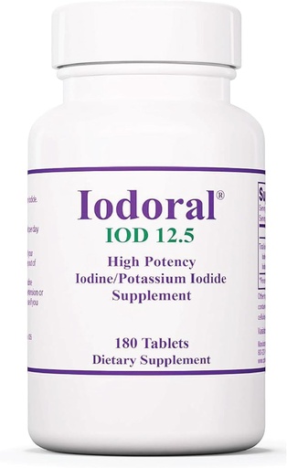 [BRSRAGL2B4JQ2AYZ] Iodine Tablets 12.5 mg for Nutritional Support – 180 Tablets – Daily Supplement with Potassium Iodide for Wellness & Vitality – 1 Pack
