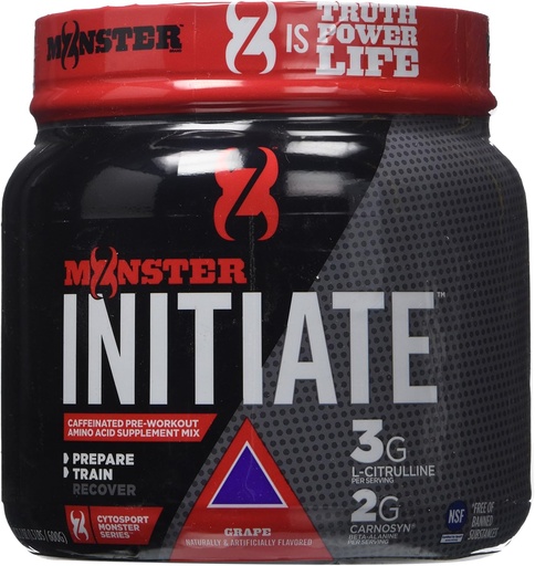 [BRSWKZYGBINGOFT2] Cytosport Monster Initiate Nutritional Drink, Pre Workout Powder, Grape Flavored, 600 Gram (30 Servings)