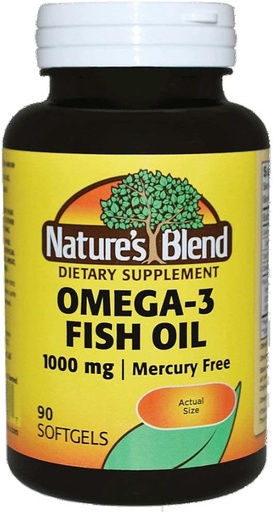 [BRSWGYI7OANRQ3DG] Nature's Blend Omega-3 1000mg - 90 Softgels, Pack of 2