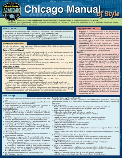 [BRSW2BALPN5GK2Y3] Chicago Manual de ghid de stil: Quickstudy Digital Guide