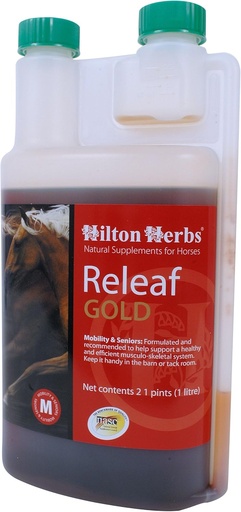 [BRSWIF32B54AK2LY] Hilton Herbs Releaf Gold Herbal Mobility Supplement for Horses, 2.1pt Bottle