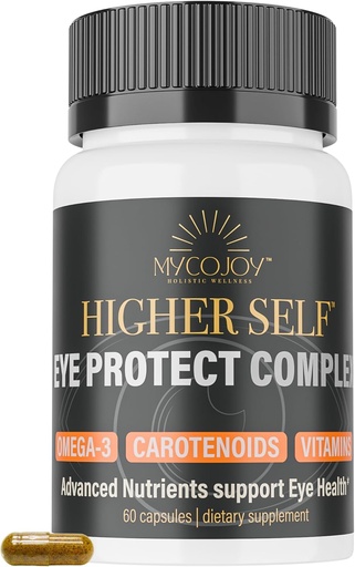 [BRSRAGQYOUNB43LO] Higher SELF™ Eye Protect Complex Blue Light Defense Advanced Daily Vision Support with Lion’s Mane, Omega-3, Lutein, Zeaxanthin, Bilberry Extract, and Eyebright | 60 Capsules