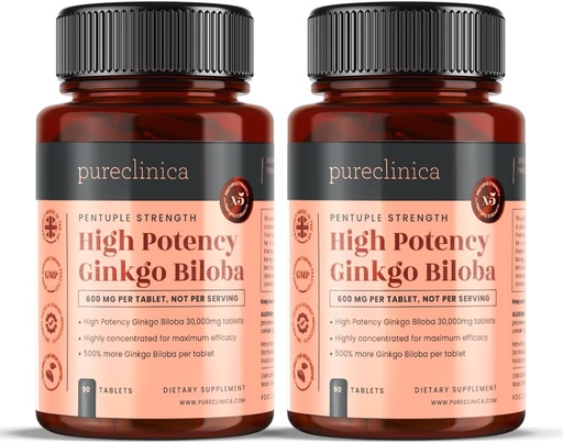 [BRSWIFI4AYAAKHD2] chiteclinica High Potency Ginkgo Biloba 30.000mg x 180 Tablete (2 steklenici po 90) - 6 mesecev dobave - 5 krat Moč konkurenčnih izdelkov