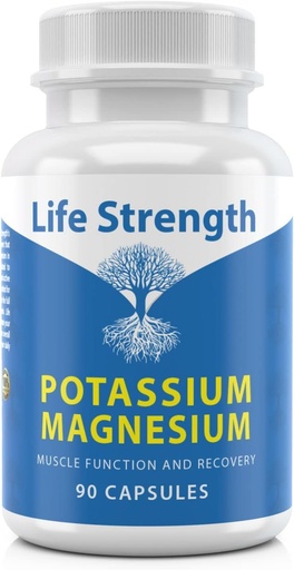 [BRSROYILA56RAET5] Livsstyrke Magnesium Kalium Kompleks Supplement - 90 kapsler - høy absorpsjon Magnesium Støtte Vaskulær Helse & Ben Cramp