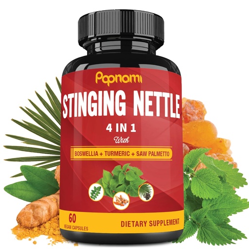 [BRSWYFL4PJ7BEELX] Stinging Nettle Extract Capsules with Boswellia, Turmeric & Saw Palmetto - 2 Month Supply for Joint, Body Management, Skin, Hair & Immunity