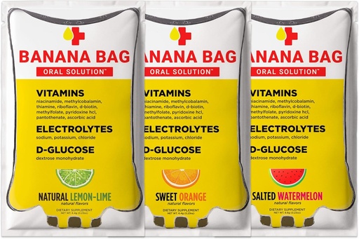 [BRSROHAZA4AWE2TD] Banana Bag Oral Solution Packets – Variety Pack 30pk | A Refreshing Blend of Electrolytes, Vitamin C, and B-Complex | Crafted for Hydration and a Daily Boost Anytime—at Home, Work, or on The Go
