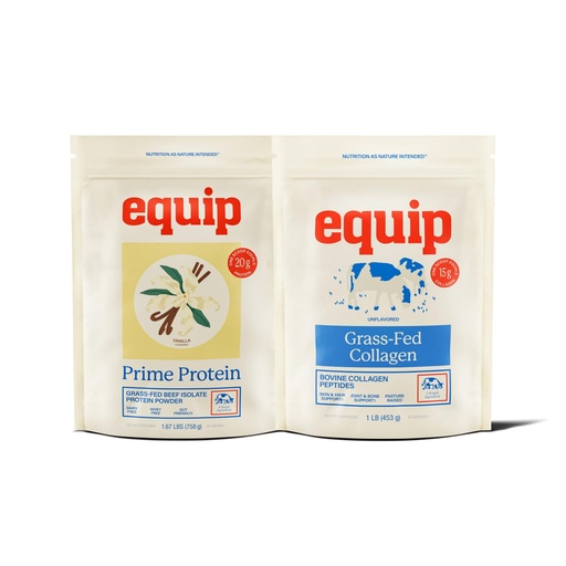 [BRSRMHT3AUPBQYAY] Equip Foods Prime Protein Powder Vanilla & Grass Fed Collagen Powder Unflavored