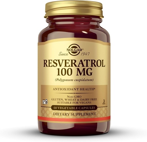 [BRSWIYQ6OQPROCD2] Solgar - Resveratrol 100 mg, 60 Vegetable Capsules
