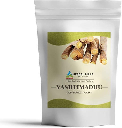 [BRSWYGIOBEPGEA3P] HERBAL HILLS Yashtimadhu pulber (Mulethi Powder/Lagriice Powder/Glycyrrhiza glabra) | 16 Oz (454 GMS) | looduslik maitsetaim