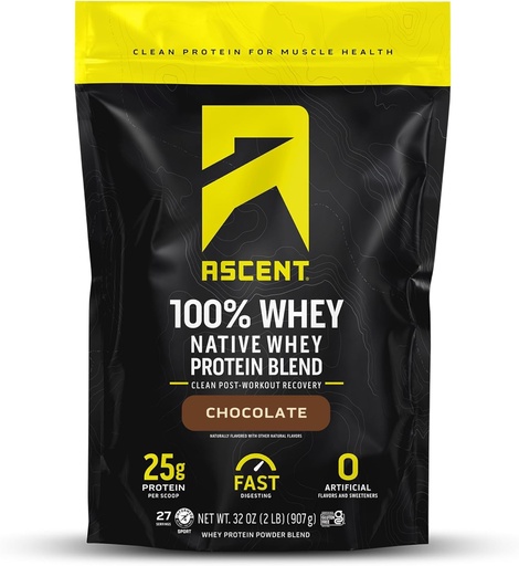 [BRSWKHDQCV5GMAI7] Uppstigning 100% Whey Protein Powder - Post Workout Whey Protein Isolate, Zero Artificial Flavors & Sweeteners, Gluten Free, 5.5g BCAA, 2.6g Leucine, Essential Amino Acids, Chocolate 2 lb
