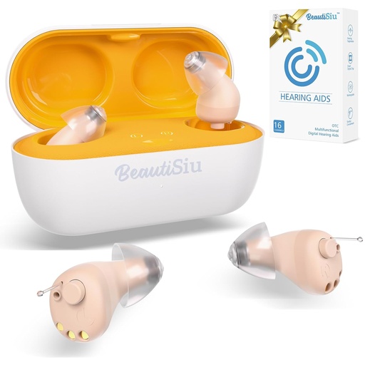[BRSRAYIBCQFAGYDZ] Hearing-Aids – Premium Rechargeable Hearing-Aid for Elder/Senior Hearing Loss with Superior Noise Cancellation, Invisible Hearing Aids with Charging Case, Long Lasting Up to 150hrs