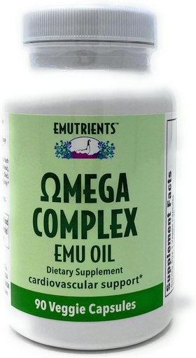 [BRSWIYD7DN7QCHAZ] Montana Emu Ranch - Emutrients Omega Complex Emu Oil 750mg (90) Veggie Caps - Συμπλήρωμα διατροφής για καρδιοαγγειακή υποστήριξη* - Omegas 3, 6, 7, και 9