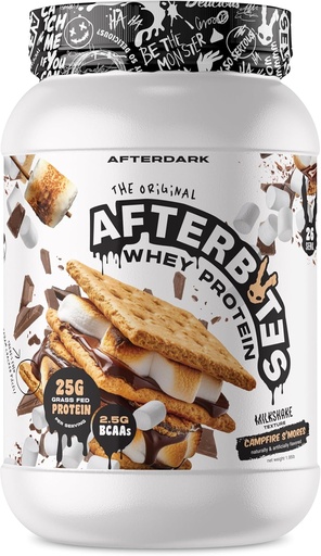 [BRSROBD3DEBBOFDA] AFTERDARK AfterBites Whey Protein Powder, 25g Protein, 4.5g BCAA’s, Easy Dissolving, No Artificial Colors or Fillers, Isolate Protein, USA Made, 26 Servings, Campfire Smores