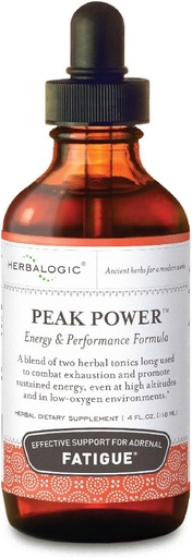 [BRSWIG32BAMGEDQ5] Herbalogic - Peak Power Liquid Herb Drops - Stimulant-Free Natural Energy Formula to Combat Adrenal Fatigue & Improve Physical Stamina - Contains American Ginseng & Astragalus - 4 Fl. Oz.